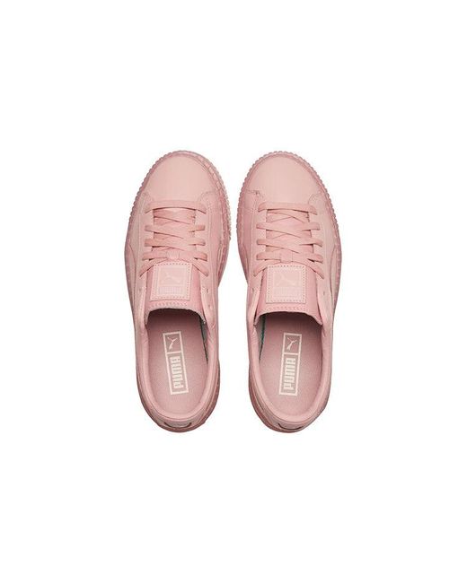 PUMA Pink (Wmns) Basket Platform Core Low Board Shoes