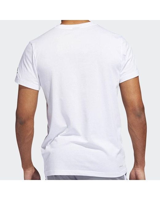 Adidas White Basketball Sports T-Shirt for men