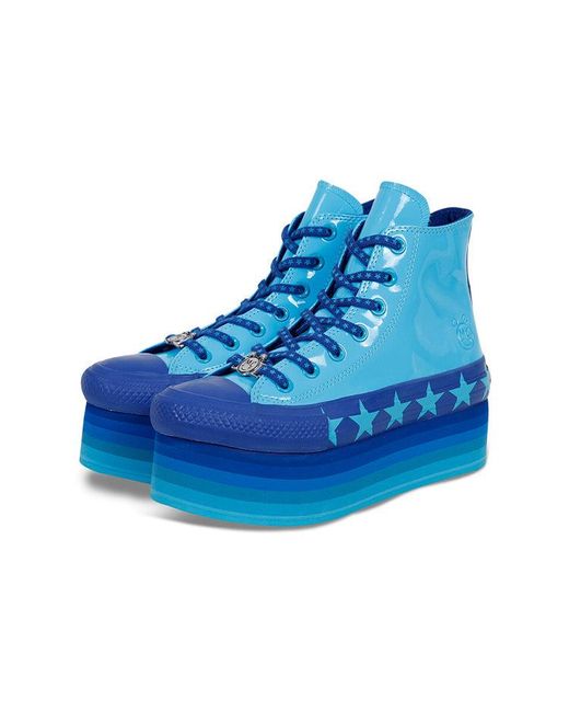 Converse Blue (Wmns) Miley Cyrus X Chuck Taylor All Star Platform Faux Patent Hi 'Gnarly'