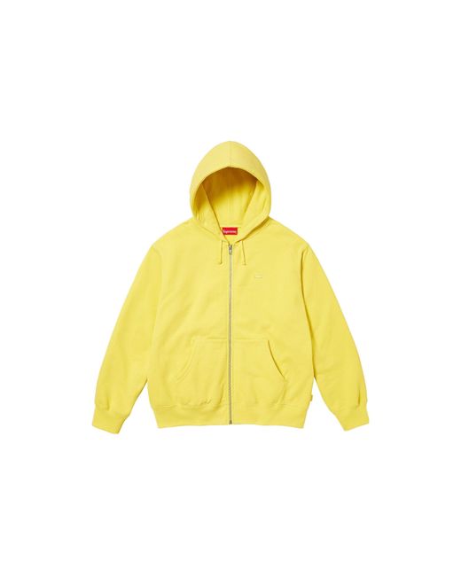 Supreme Yellow Small Box Zip Up Hooded Sweatshirt for men