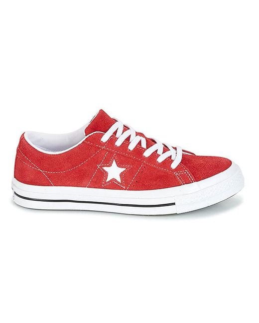 Converse Red One Star Ox Suede' for men
