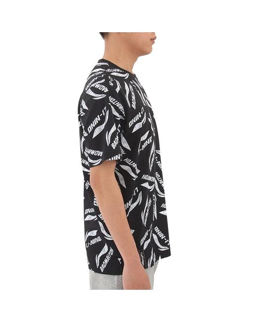Li-ning Blue All-Over Print Quick-Drying T-Shirt for men