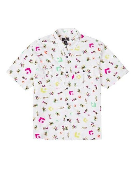 Converse White Park Gym All Over Print Shirt for men