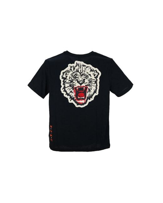 Nike Black Lebron James Xatoms Crossover Limited Tiger Head Printing Short Sleeve for men