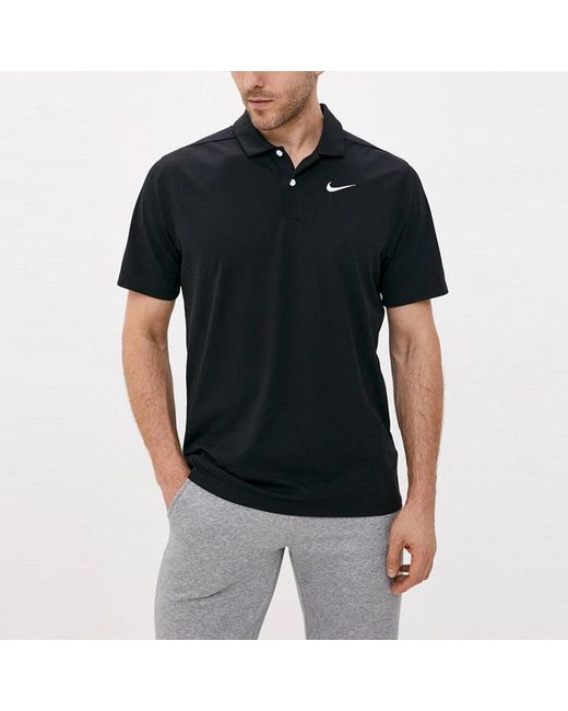 Nike Black Casual Solid Color Breathable Short Sleeve Polo Shirt for men