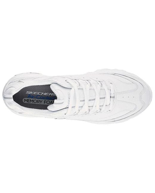 Skechers White D'Lites 1.0 Low-Top Running Shoes for men