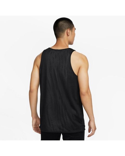 Nike Black Dri-Fit Studio '72 Reversible Allover Print Training Tank Top for men