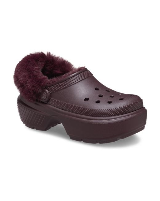CROCSTM Purple (Wmns) Stomp Lined Clogs 'Dark Cherry'