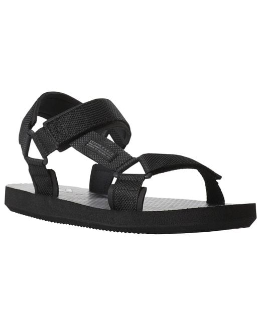 Reebok Black Expce Wear-Resistant Non-Slip Open Toe Flat Heel Sports Sandals for men