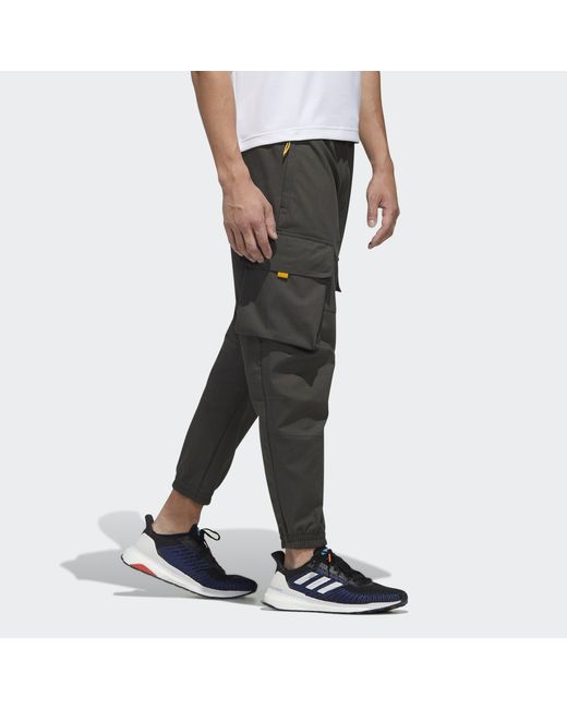 Adidas Black Th Pnt Cargo Pocket Woven Bundle Feet Casual Long Pants for men