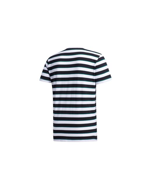 Adidas Blue Neo M Esntl Lg S T3 Logo Printing Stripe Sports Short Sleeve for men