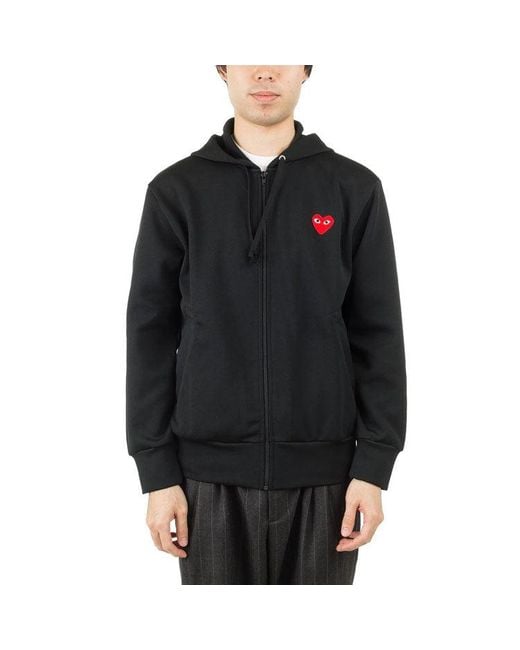 COMME DES GARÇONS PLAY Black Heart Hooded Sweatshirt for men