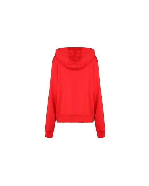 Burberry Red (Wmns) Alphabet Printing Zipper Hoodie