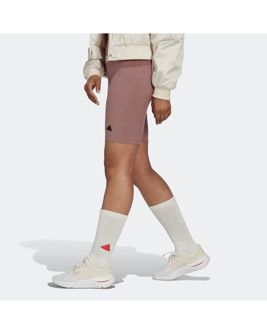 Adidas Purple (Wmns) Rib Biker Shorts