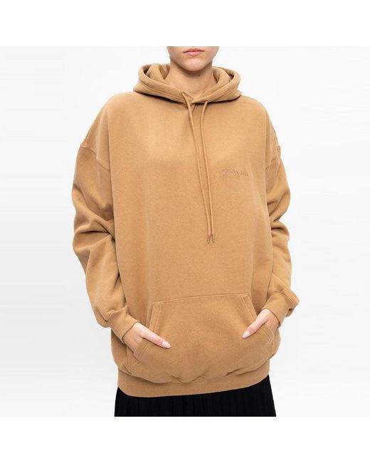Balenciaga Natural (Wmns) Chest Alphabet Logo Embroidered Hoodie