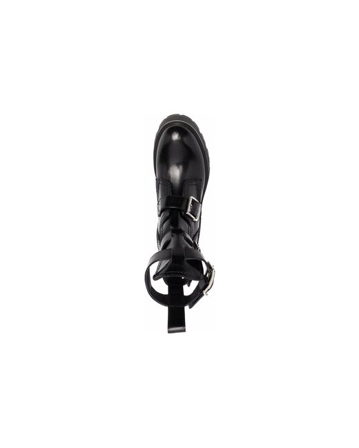 McQueen Black (Wmns) Flat Rubber Boots