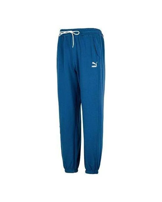PUMA Blue Team Badge Sweatpants Tr Logo Pants for men