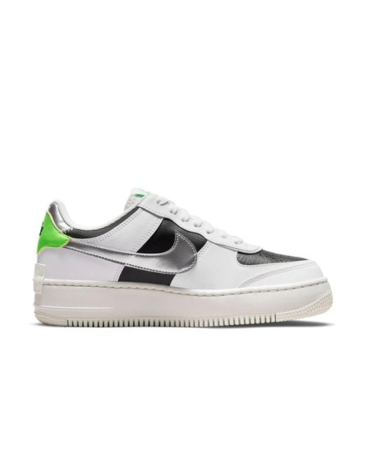Nike White (Wmns) Air Force 1 Shadow Metallic'