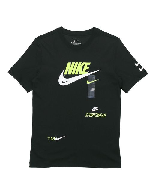 Nike Black Alphabet Logo Sports Short Sleeve for men