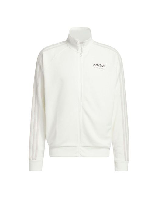 Adidas White Basketball Select Jacket for men