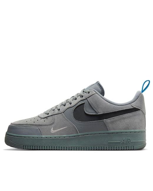 Nike Gray Air Force 1 Low 'Cut Out Swoosh for men