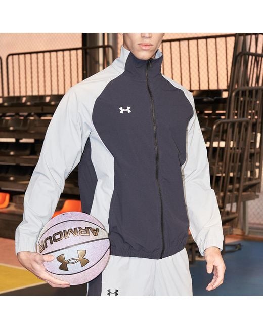 Under Armour Blue Sportstyle Woven Full Zip Jacket for men