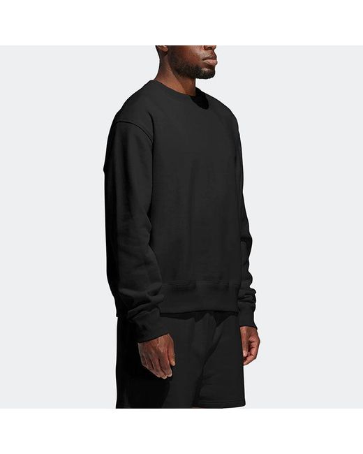 Adidas Originals X Pharrell Williams Crossover Solid Color Round Neck Pullover Long Sleeves Black for men