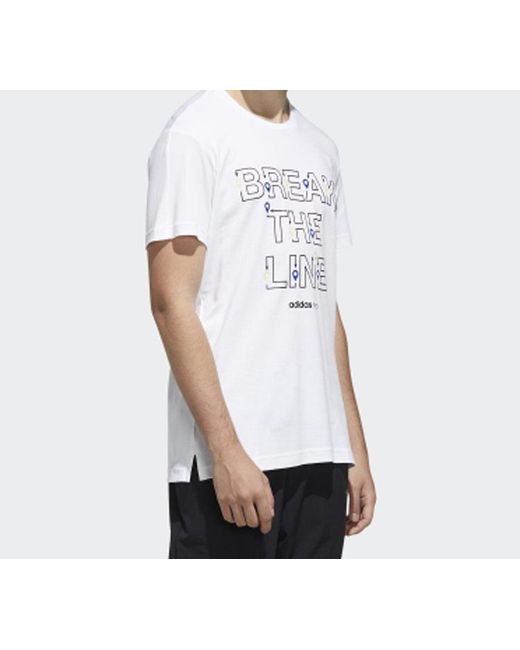 Adidas White Neo Sports Round Neck Short Sleeve for men