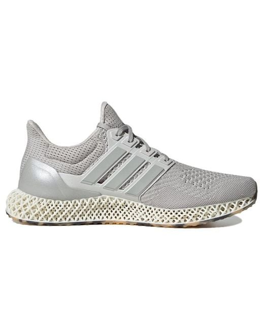 Adidas White Ultra 4D Running Shoes for men