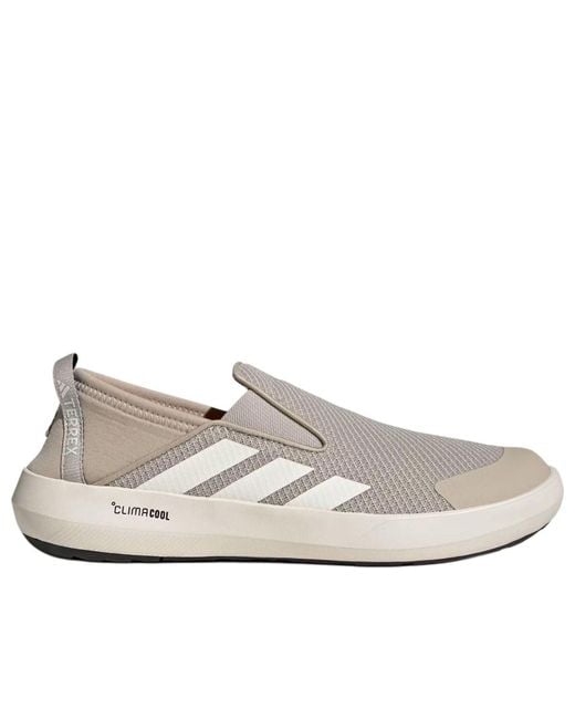 Adidas White Terrex Boat Slip-On Climacool Shoes 'Chalk Semi Impact' for men