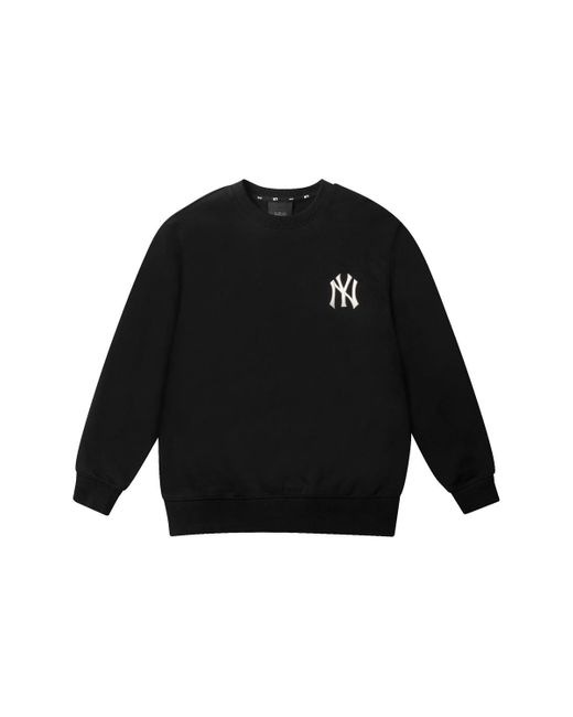 MLB Black New York Yankees Vintage Embroidery Logo Long-sleeve Fleece