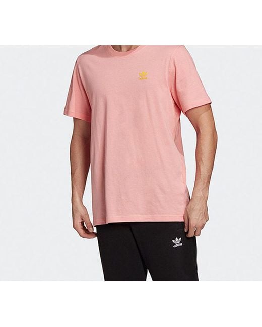 Adidas Pink Originals Front Back Tee Sports Short Sleeve for men