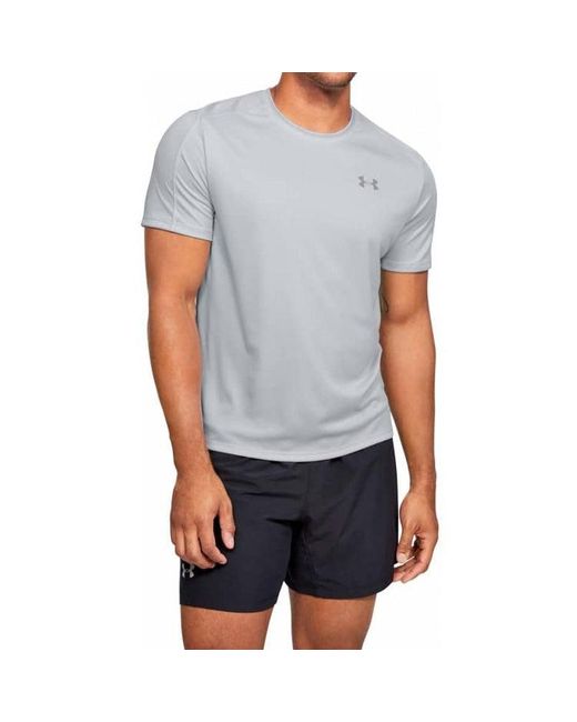 Under Armour Gray Speed Stride Short Sleeve Sports Tops for men