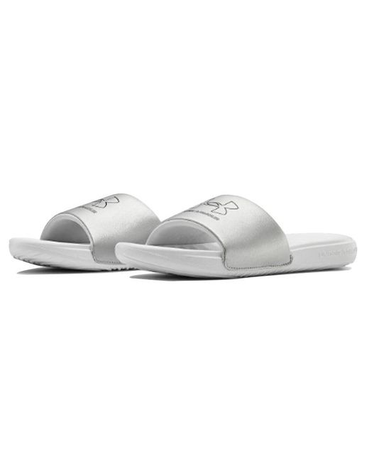 Under Armour White Ansa Le Slipper for men