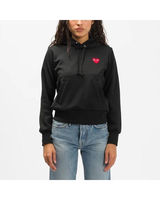COMME DES GARÇONS PLAY Black (Wmns) No Zip Hoodie Heart Emblem