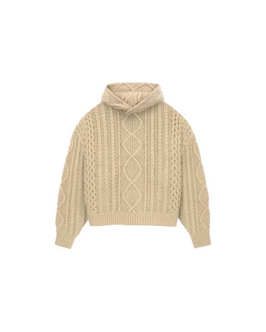 Fear Of God Natural Fw23 Cable Knit Hoodie for men