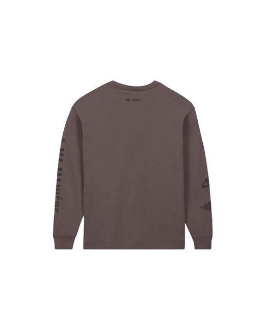Nike Brown X A Ma Manire Crossover Logo Printing Round Neck Long Sleeves T-shirt for men