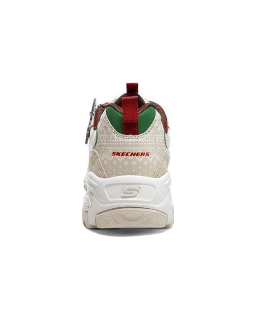Skechers White (Wmns) D'Lites 1.0 'Christmas Edition