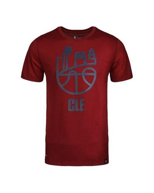 Nike Red As Cle Nk Dry Tee Exp Ctyscp Casual Sport Cleveland Cacaliers Short Sleeve S for men