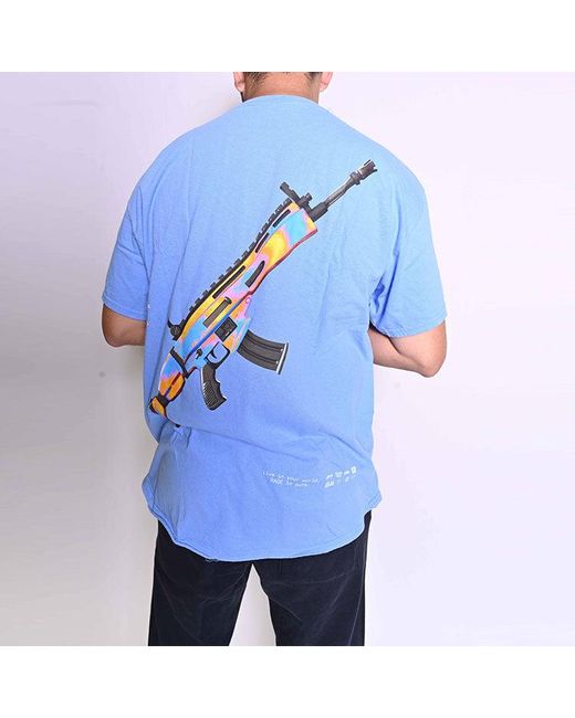Travis Scott Blue Shirt CACTUS JACK PlayStation X Travis Scott MONOLITH  NIGHT T-SHIRT Size