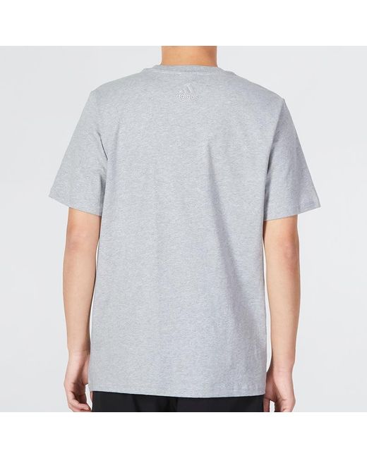 Adidas Gray Essentials Single Jersey Big Logo Tee for men