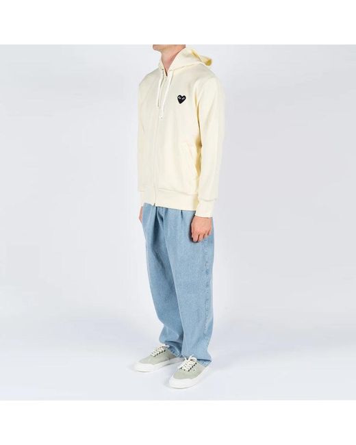 COMME DES GARÇONS PLAY White C Zip Hoodie Big Heart for men