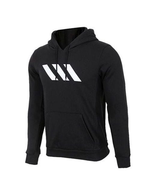 Adidas Black Spt Po Hood Basketball Sports Pullover for men