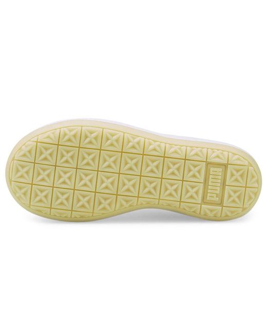 PUMA White (Wmns) Suede Mayu Thick Sole Minimalistic Casual Skateboarding Shoes