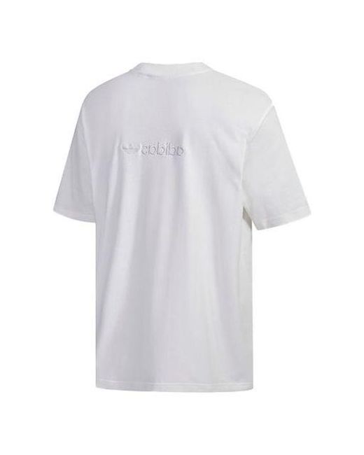 Adidas White Originals Embroidered Logo Short Sleeve for men