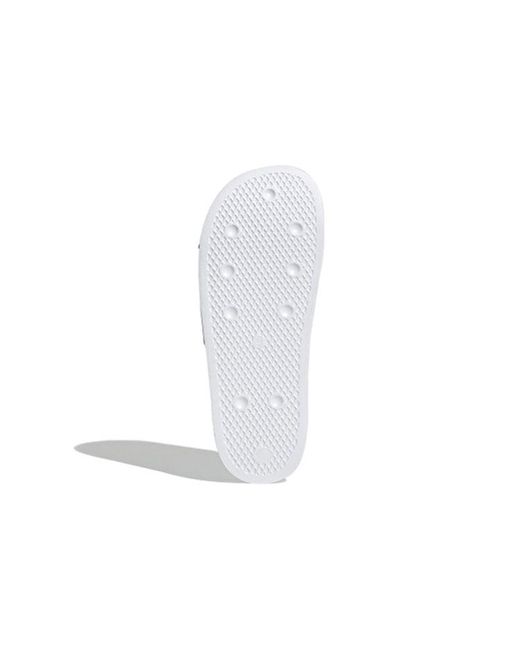 Adidas White Adilette Lite Slides 'Trefoil Logo for men