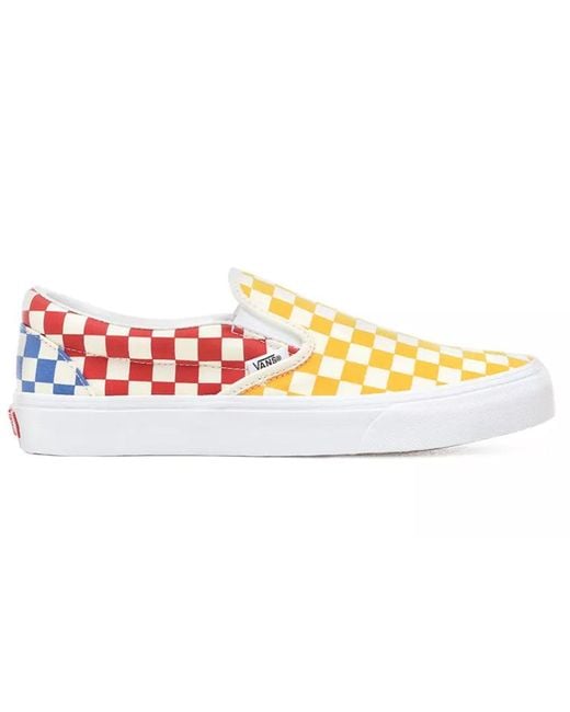 Vans White Classic Slip-On Checkerboard' for men