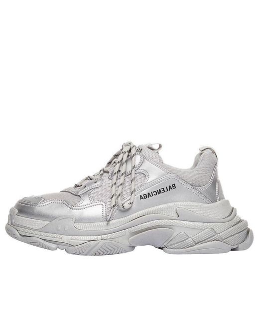 Balenciaga Triple S Sneaker 'silver Metallic' in White for Men | Lyst