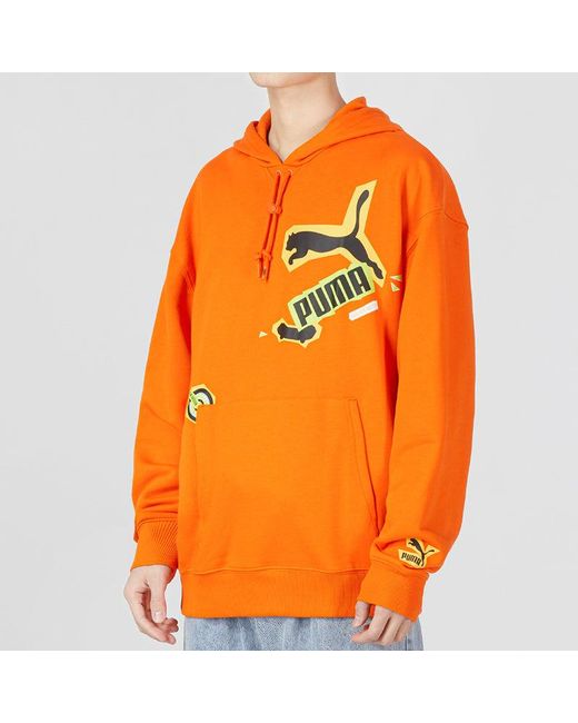 PUMA Orange Classics Street Sport Hoodie for men