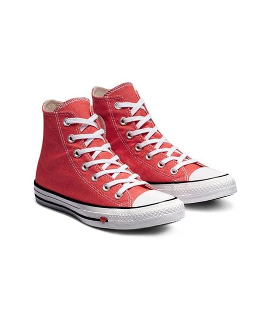 Converse Red Chuck Taylor All Star Sucker Love Denim High Top for men